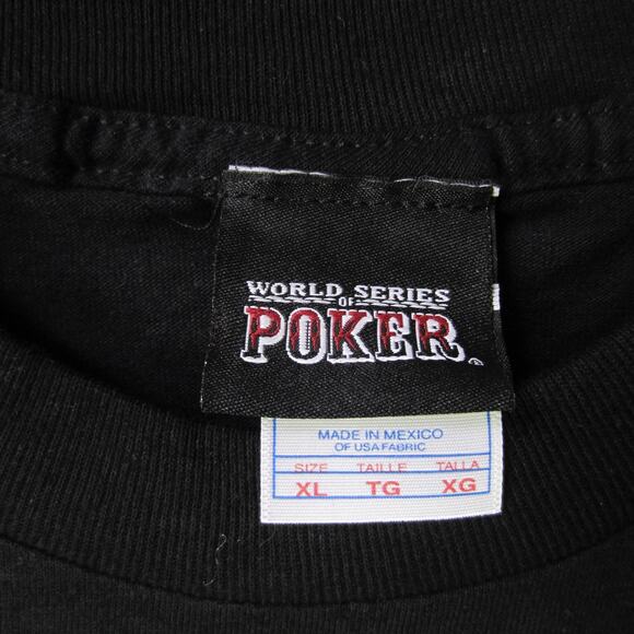 World Series of Poker Shirt Mens XL Black Show Em Your Poker Face Graphic Tee - Picture 4 of 9